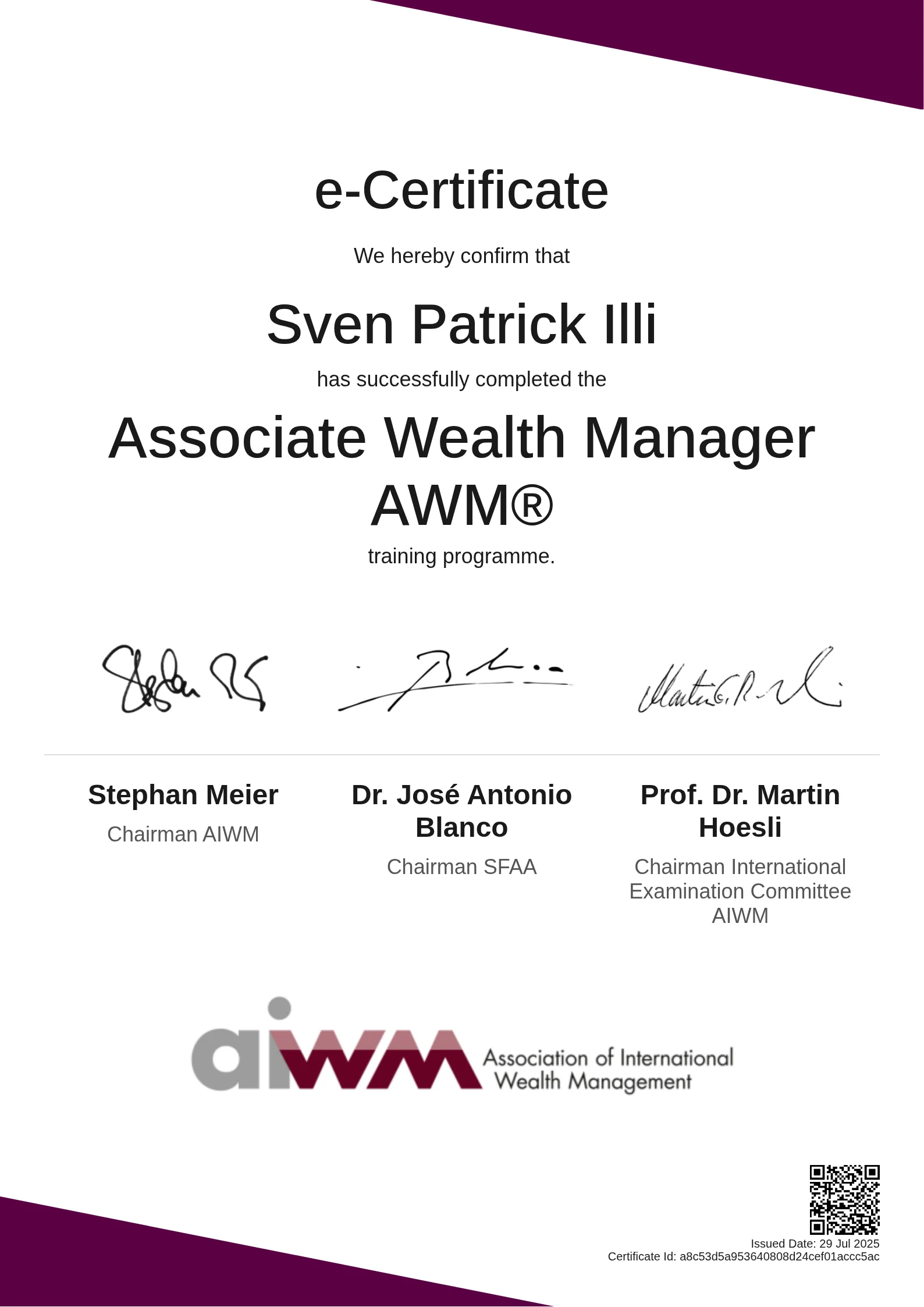 Sven Patrick Illi | Associate Wealth Manager AWM®